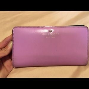 Kate Spade Stacy purple navy blue leather wallet
